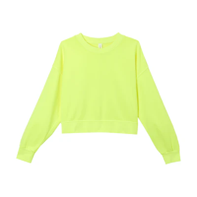 (Women) Lululemon FW22 Solid Color Cropped Crewneck Long Sleeve Sweatshirt LW3FNVS