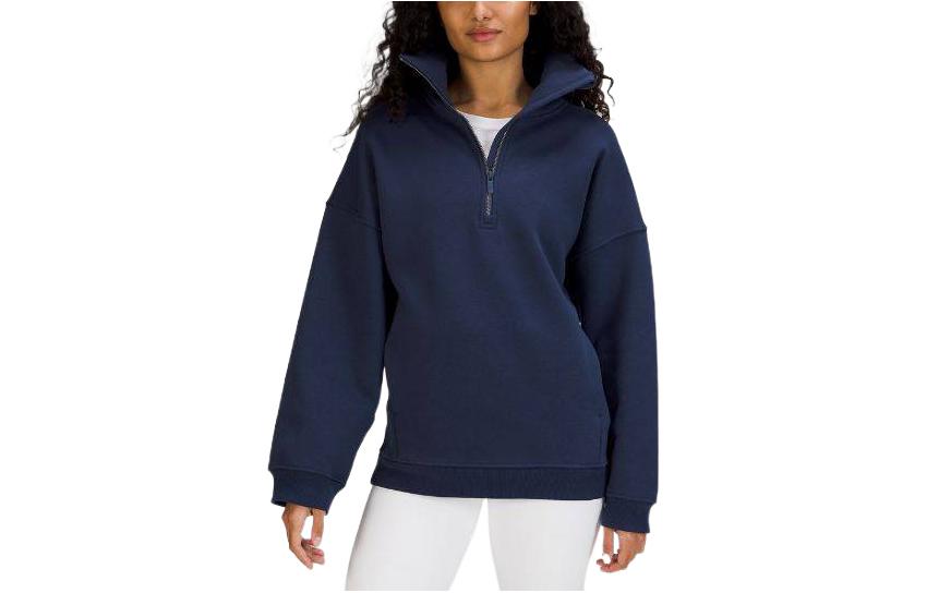 (Women) Lululemon FW22 Thick Solid High-Neck Half-Zip Pullover Sweatshirt LW3FICS
