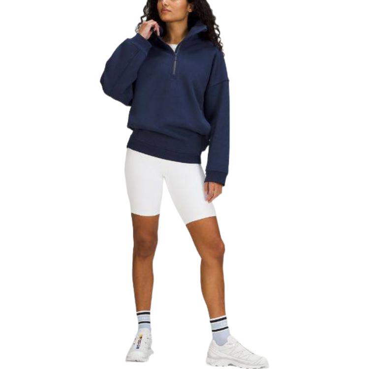 Details for (W) ルルレモン FW22 厚手 無地 ハイネック ハーフジップ プルオーバースウェット LW3FICS