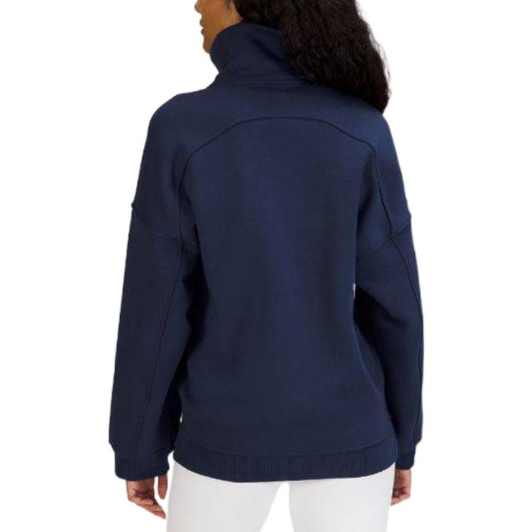 Sizing (W) ルルレモン FW22 厚手 無地 ハイネック ハーフジップ プルオーバースウェット LW3FICS