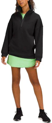 (W) ルルレモン FW22 厚手 無地 ハイネック ハーフジップ プルオーバースウェット LW3FICS 1