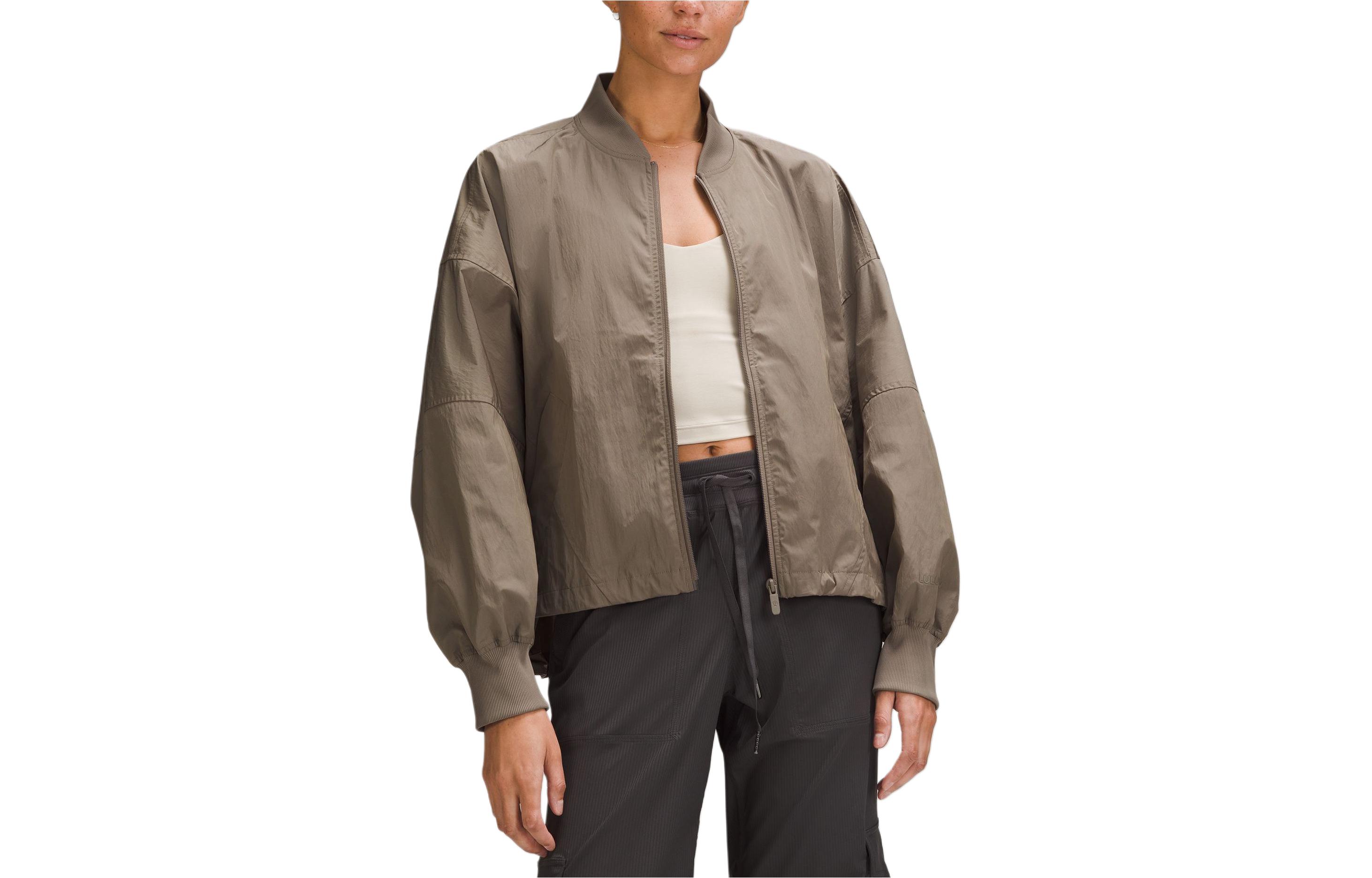 (Women) Lululemon Glyde™ Fabric Lightweight Solid Bomber Jacket with Drawstring Hem LW4CE0S
