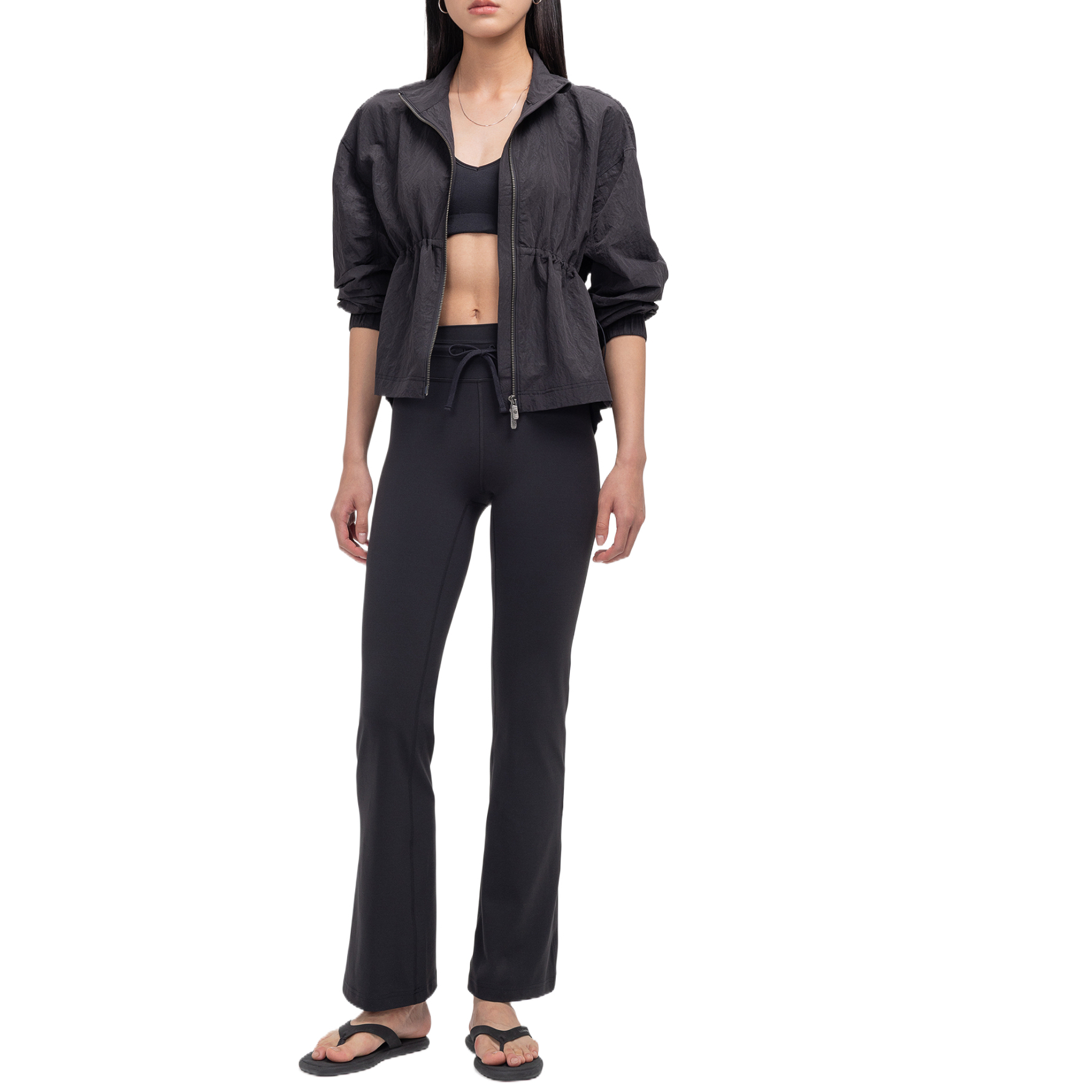 Details for (W) Lululemon Groove Seluar Yoga Wanita Pinggang Tinggi - Kain Nulu, Warna Solid. LW5IGGS