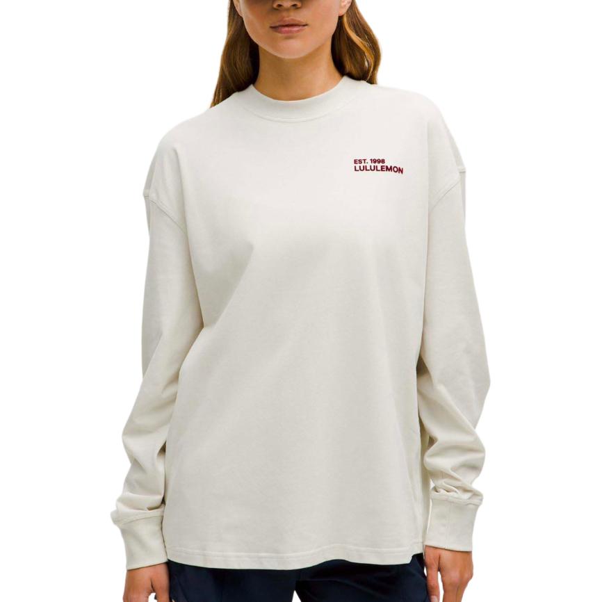(Women) Lululemon Heavyweight Oversized Crewneck Long Sleeve T-Shirt Women LW3IA9S