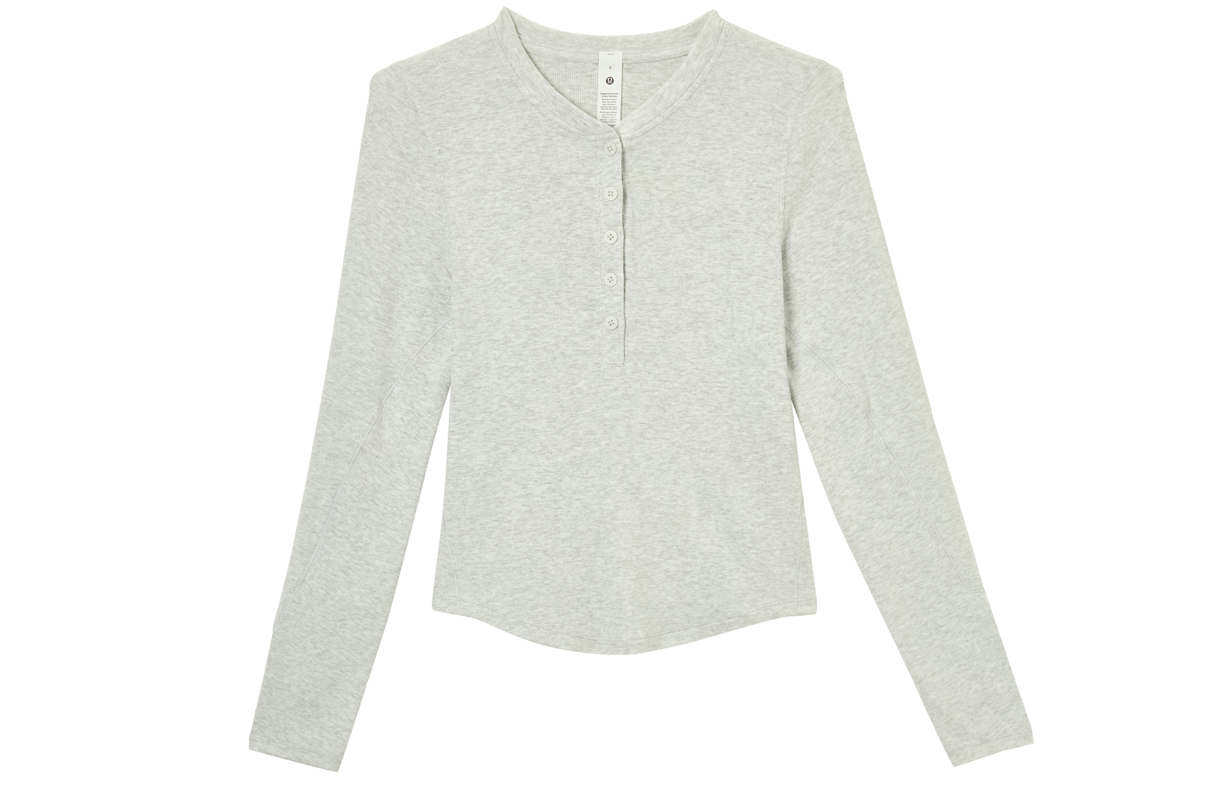 (Women) Lululemon Hold Tight Long Sleeve Tee - Soft, Breathable, Gray White LW3JDHS