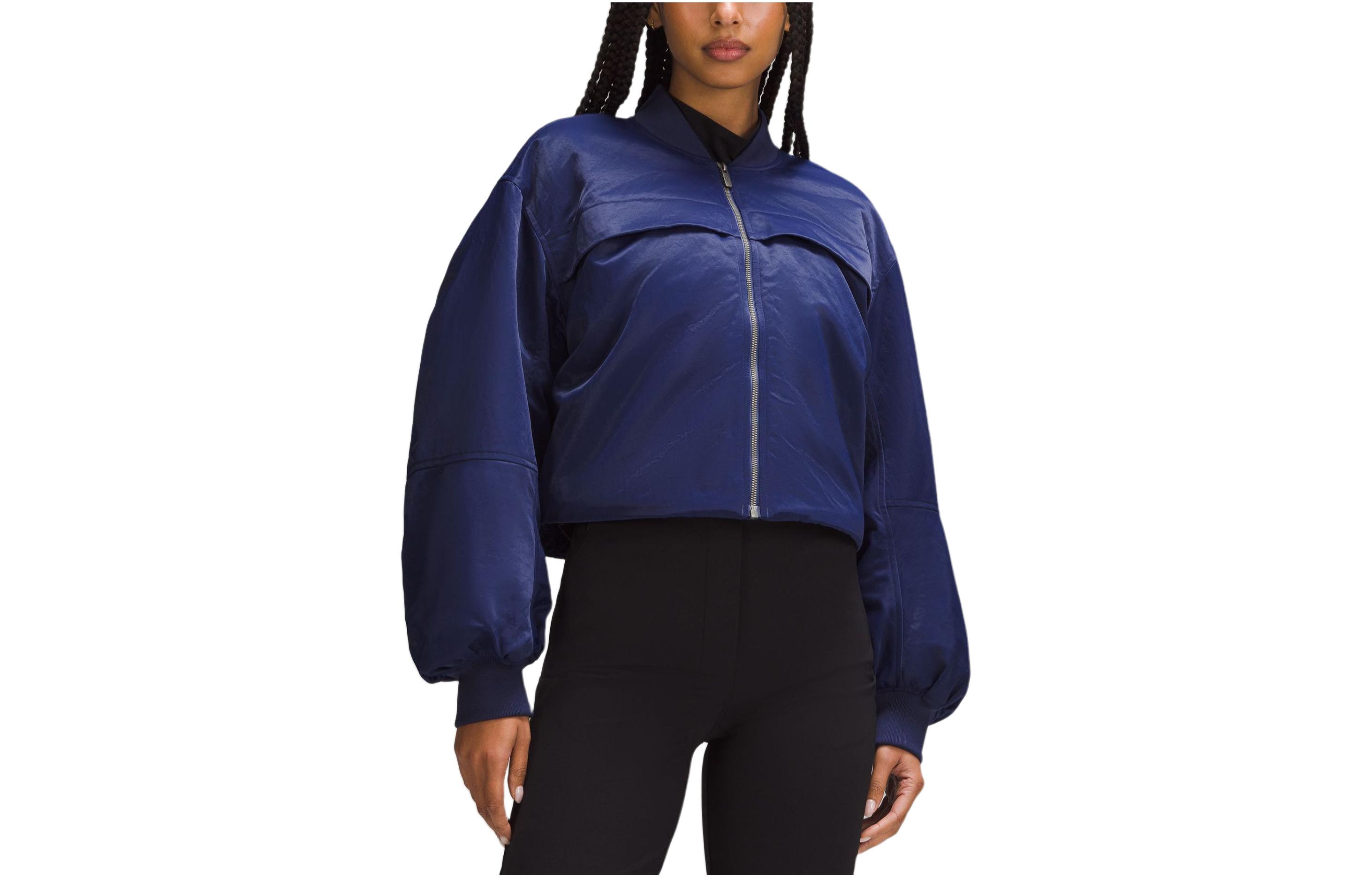 Shop (W) 룰루레몬 심플 컬러 야구 카라 재킷 (보온성) LW4CCUS