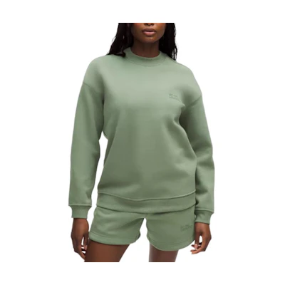 (Women) Lululemon Letter Logo Crewneck Long-Sleeve Sweatshirt LW3HRSS