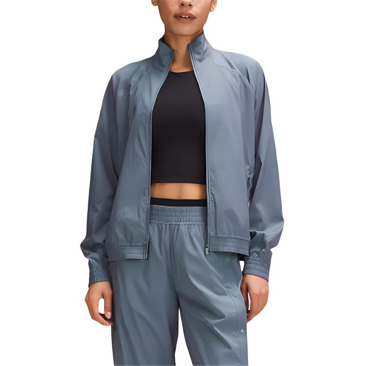 Shop (W) Lululemon轻便宽松夹克 - 潮汐蓝/能量紫 LW3HLHS