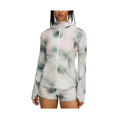 (Women) Lululemon Mist Over Tie-Dye Zip Hoodie Jacket White LW4BUYS