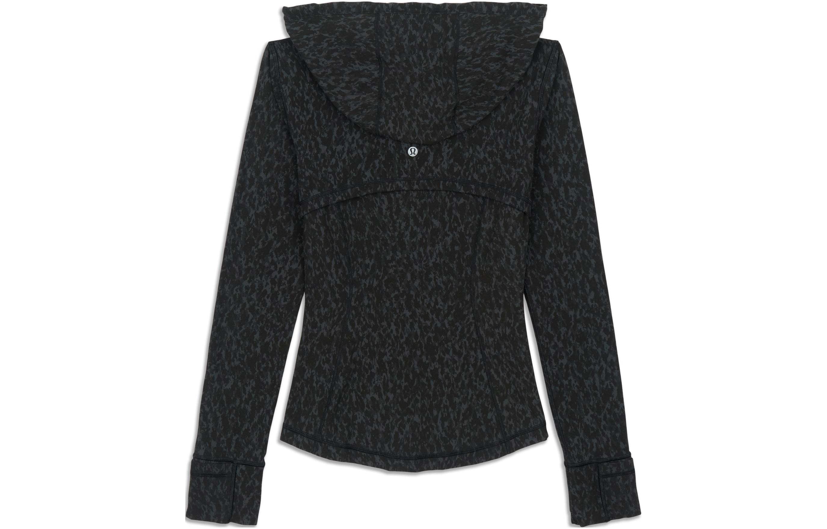 (Women) Lululemon Nulu™ Fabric Animal Print Zip Hoodie Jacket - Black Grey Leopard LW4BX0S 圖 3