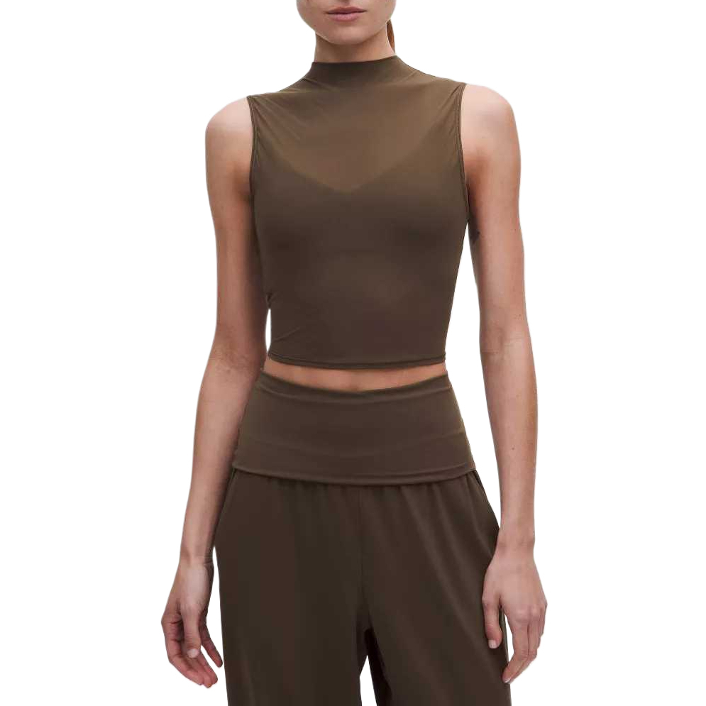 (Women) Lululemon Nulu™ Sweat-Wicking Breathable Solid Yoga Tank Top Women LW1GHLS