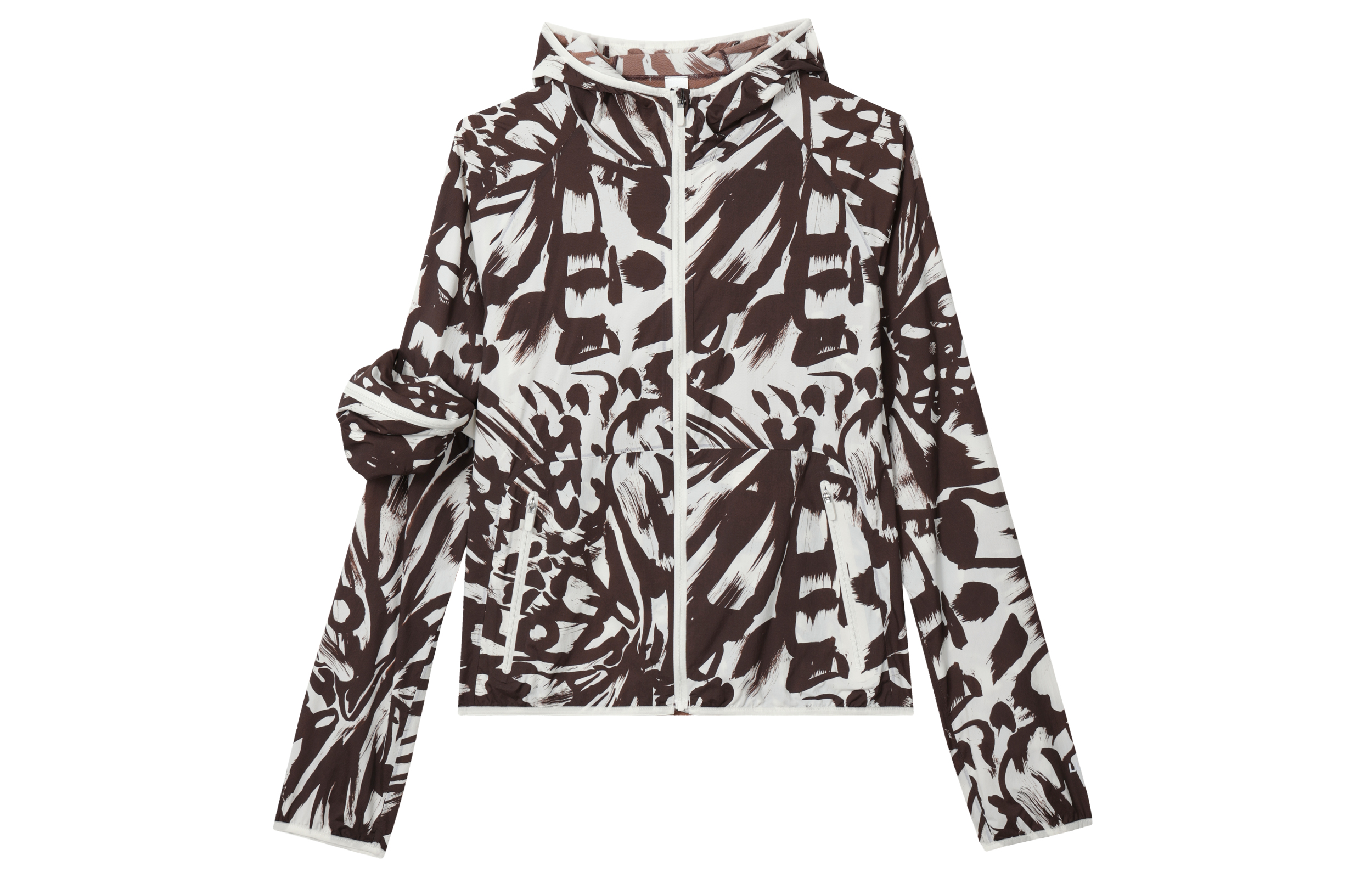 (Women) Lululemon Packable Running Jacket Full Print Hooded Lightweight Coat LW4CILS