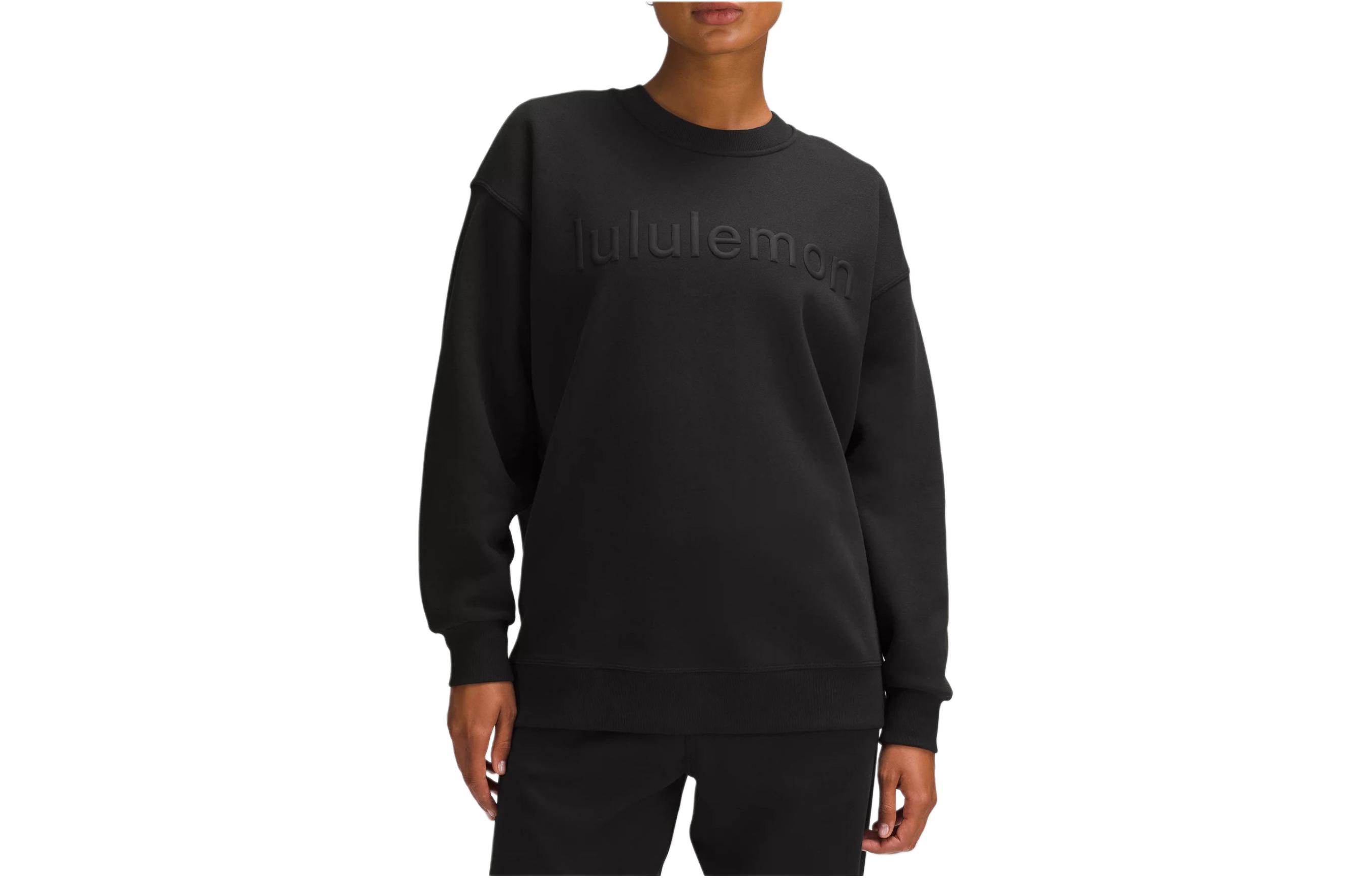 Order (W) Lululemon 完美寬鬆圓領衛衣 休閒字母印花 LW3HJHS