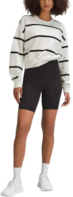 (Women) Lululemon Perfectly Oversized Cropped Crew Striped Sweatshirt LW3GLBS 3