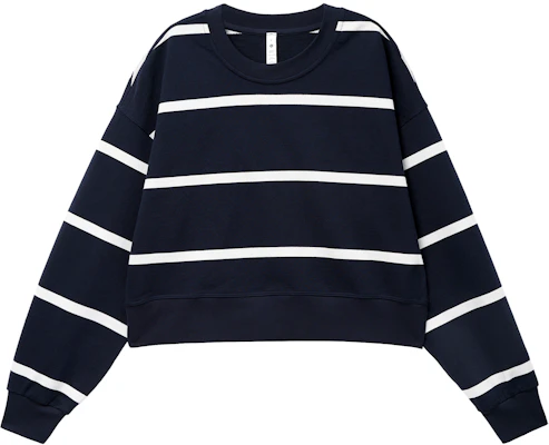(Women) Lululemon Perfectly Oversized Cropped Crew Striped Sweatshirt LW3GLBS Order (Women) Lululemon Perfectly Oversized Cropped Crew Striped Sweatshirt LW3GLBS