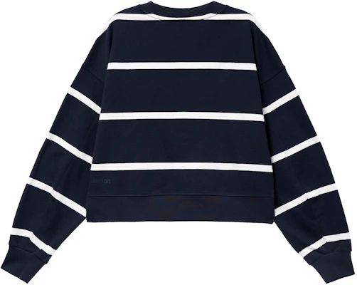 (Women) Lululemon Perfectly Oversized Cropped Crew Striped Sweatshirt LW3GLBS Lookbook (Women) Lululemon Perfectly Oversized Cropped Crew Striped Sweatshirt LW3GLBS