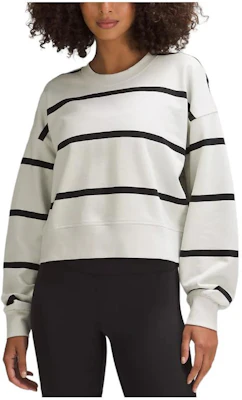 (Women) Lululemon Perfectly Oversized Cropped Crew Striped Sweatshirt LW3GLBS 1