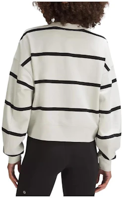 (Women) Lululemon Perfectly Oversized Cropped Crew Striped Sweatshirt LW3GLBS 2