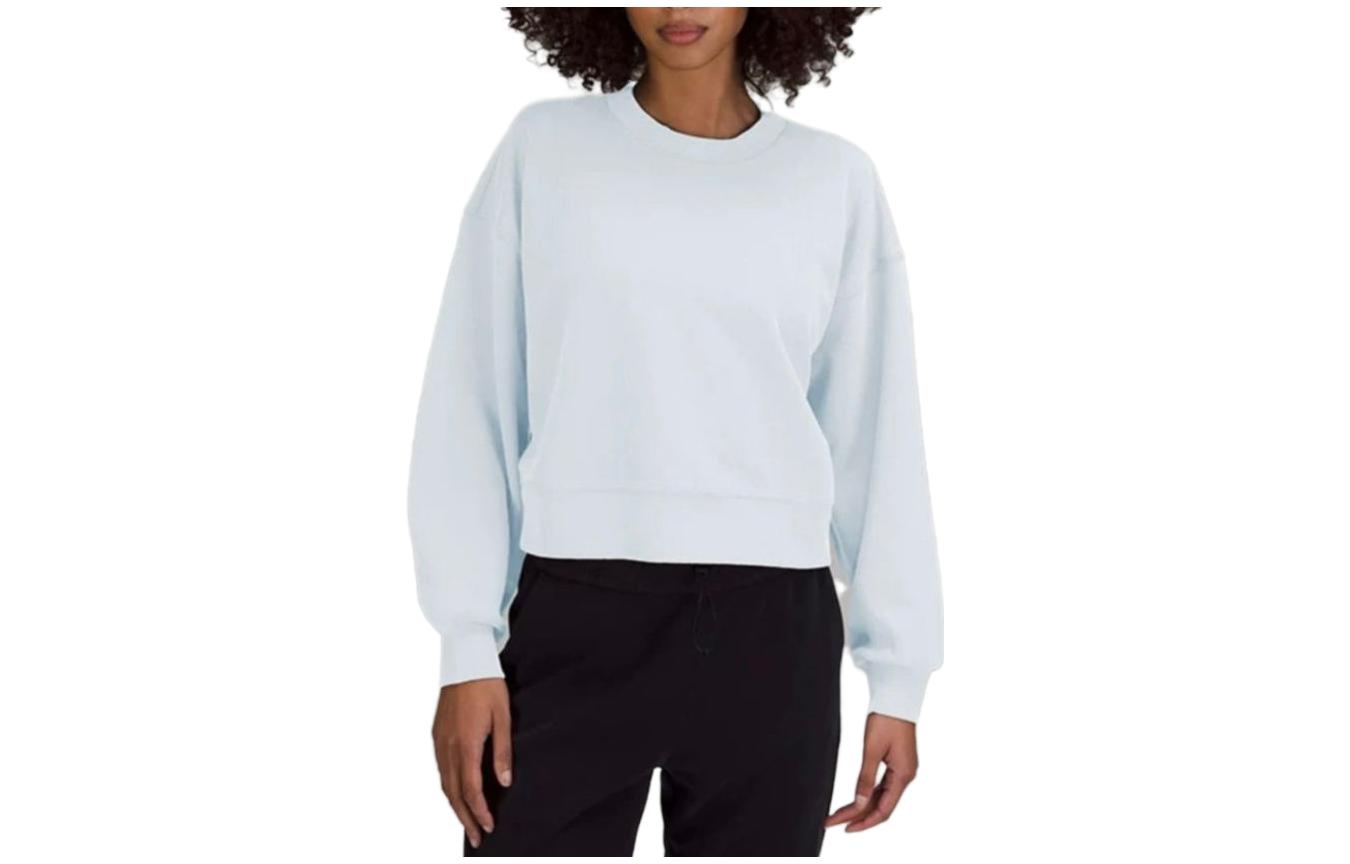 Shop (W) Lululemon 寬鬆羅紋圓領長袖衛衣 女款 LW3GLAS