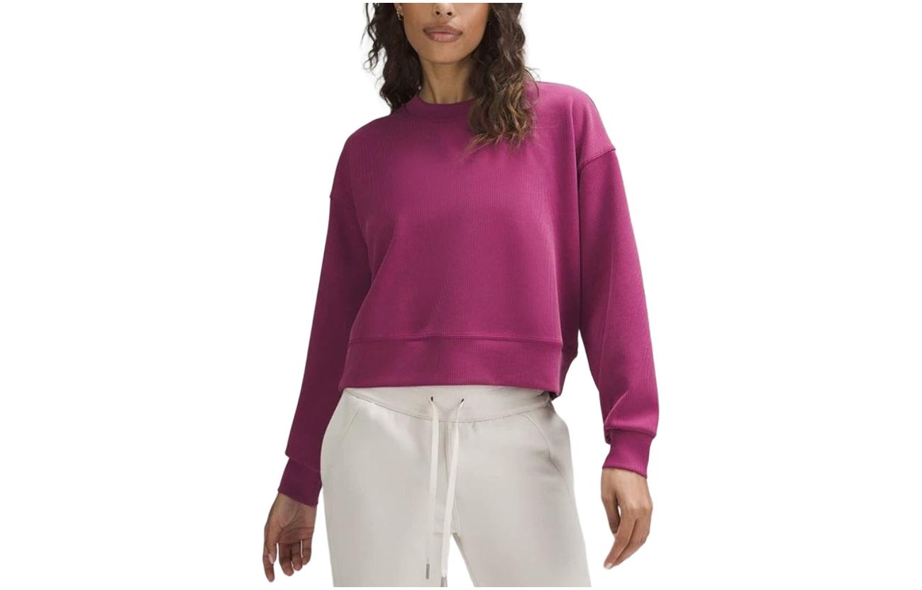 Purchase (W) Lululemon 寬鬆羅紋圓領長袖衛衣 女款 LW3GLAS