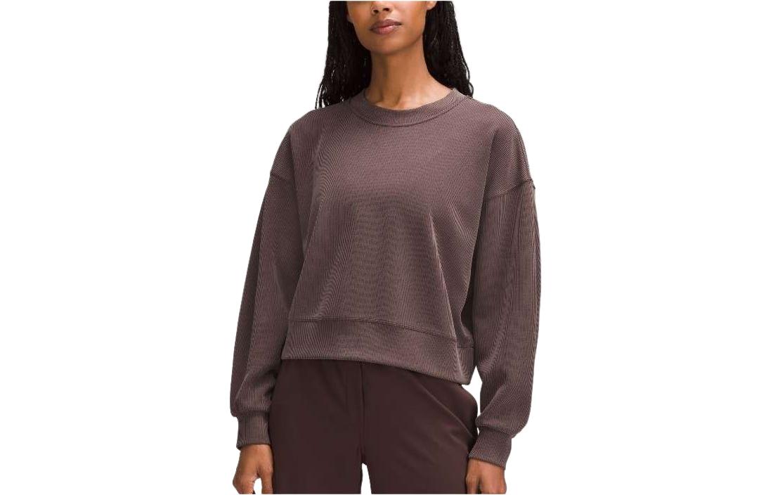 Details for (W) Lululemon 寬鬆羅紋圓領長袖衛衣 女款 LW3GLAS