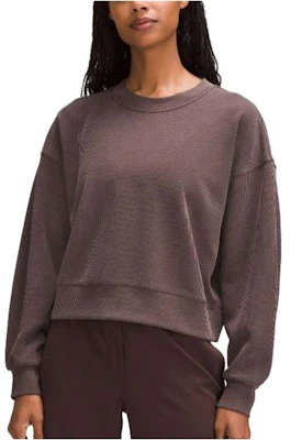 (W) Lululemon 寬鬆羅紋圓領長袖衛衣 女款 LW3GLAS Details for (W) Lululemon 寬鬆羅紋圓領長袖衛衣 女款 LW3GLAS