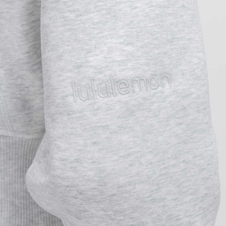 Purchase (W) Lululemon绒毛连帽可拆卸夹克 浅灰色 LW3IWKS