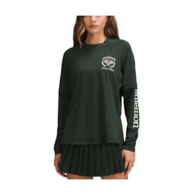(Women) Lululemon Relaxed-Fit Layered Logo Long Sleeve Tee SS24 LW3HT9S