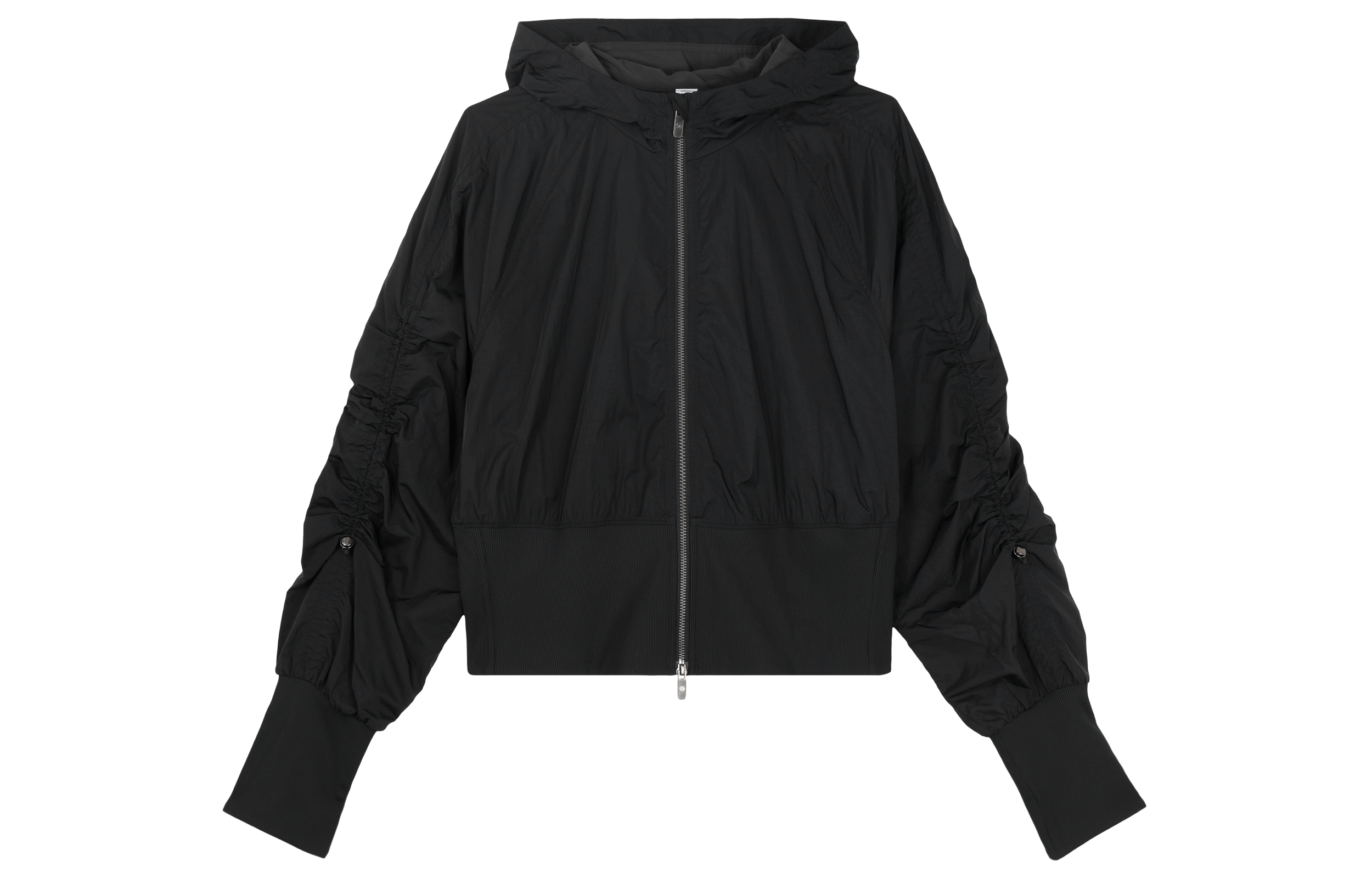 Buy (W) Lululemon Jaket Pendek Bertudung Ruched Waist Glyde Solid LW3HLFS