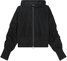 (Women) Lululemon Ruched Waist Glyde Solid Short Hooded Jacket LW3HLFS (Women) Lululemon Ruched Waist Glyde Solid Short Hooded Jacket LW3HLFS