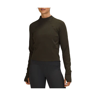 (Women) Lululemon Rulu™ Fabric Solid Half Turtleneck Slim Fit Long Sleeve Sweater LW3FA8S