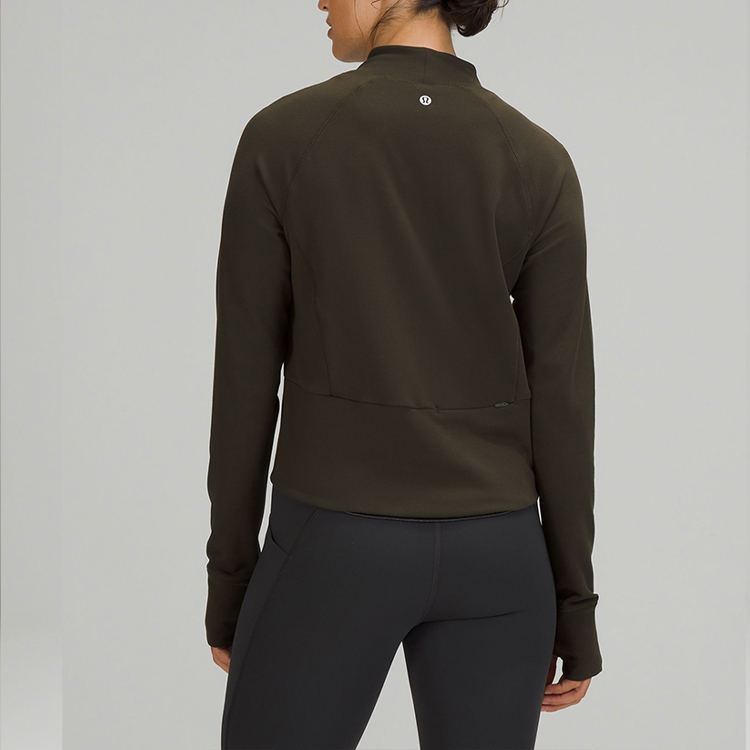 Shop (W) Lululemon Rulu™面料纯色半高领修身长袖毛衣 LW3FA8S