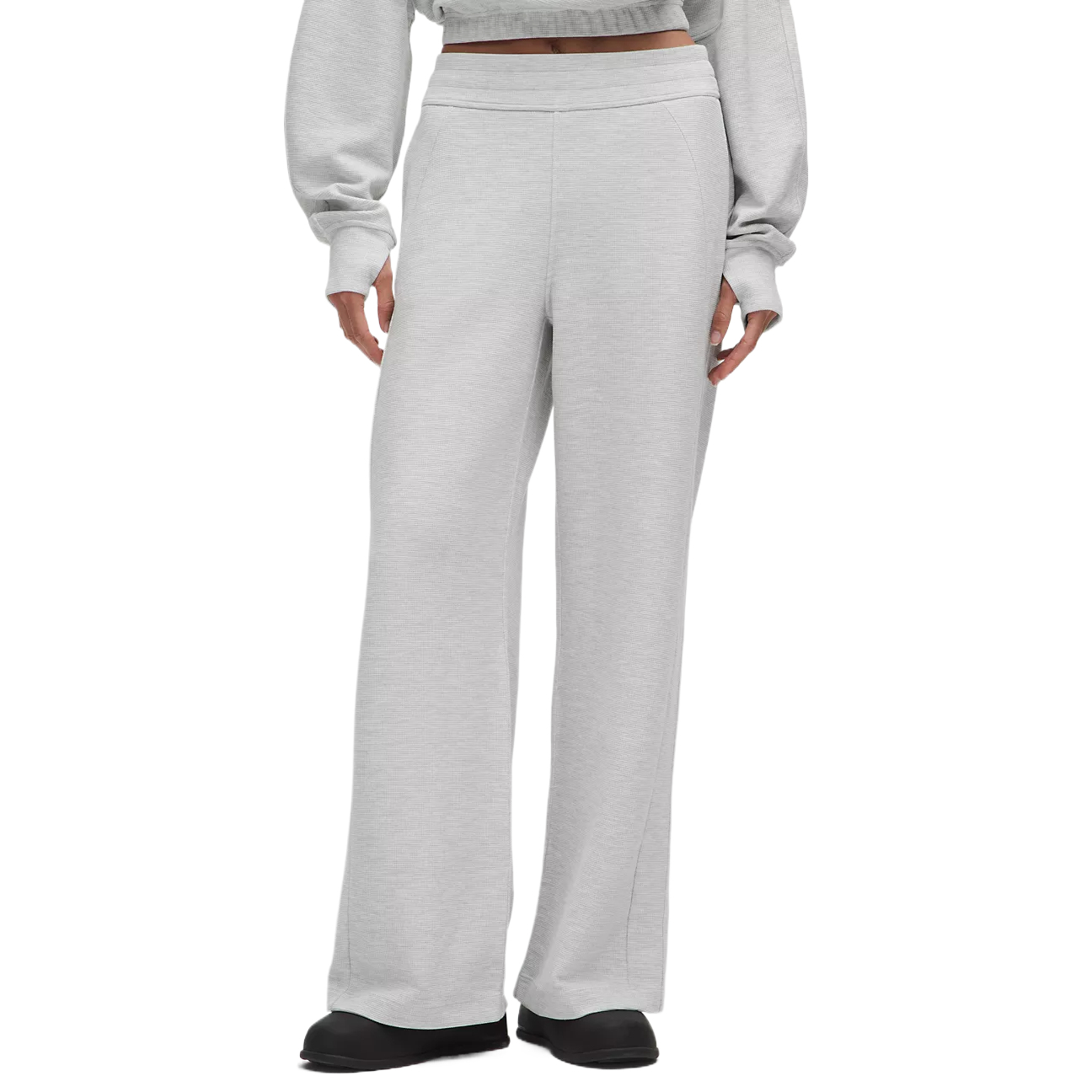 (Women) Lululemon Scuba  Waffle Knit Cotton-Blend Casual Comfortable Sweatpants. LW5HFQS