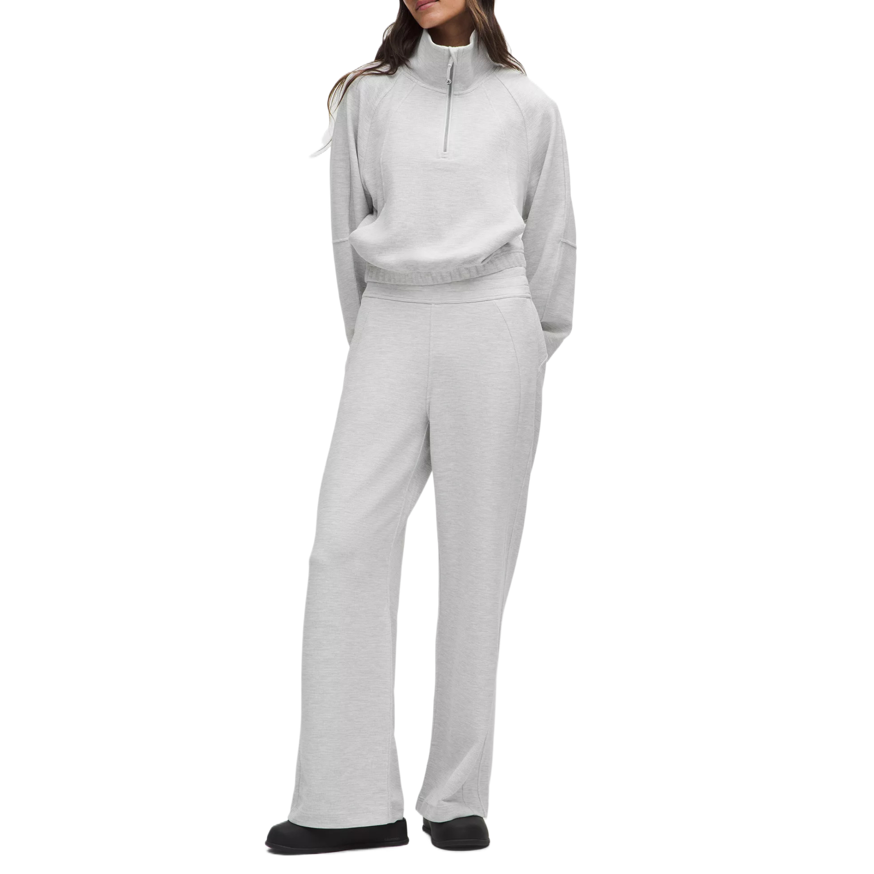 Shop (W) Lululemon Scuba 华夫针织棉混纺休闲舒适运动裤。 LW5HFQS