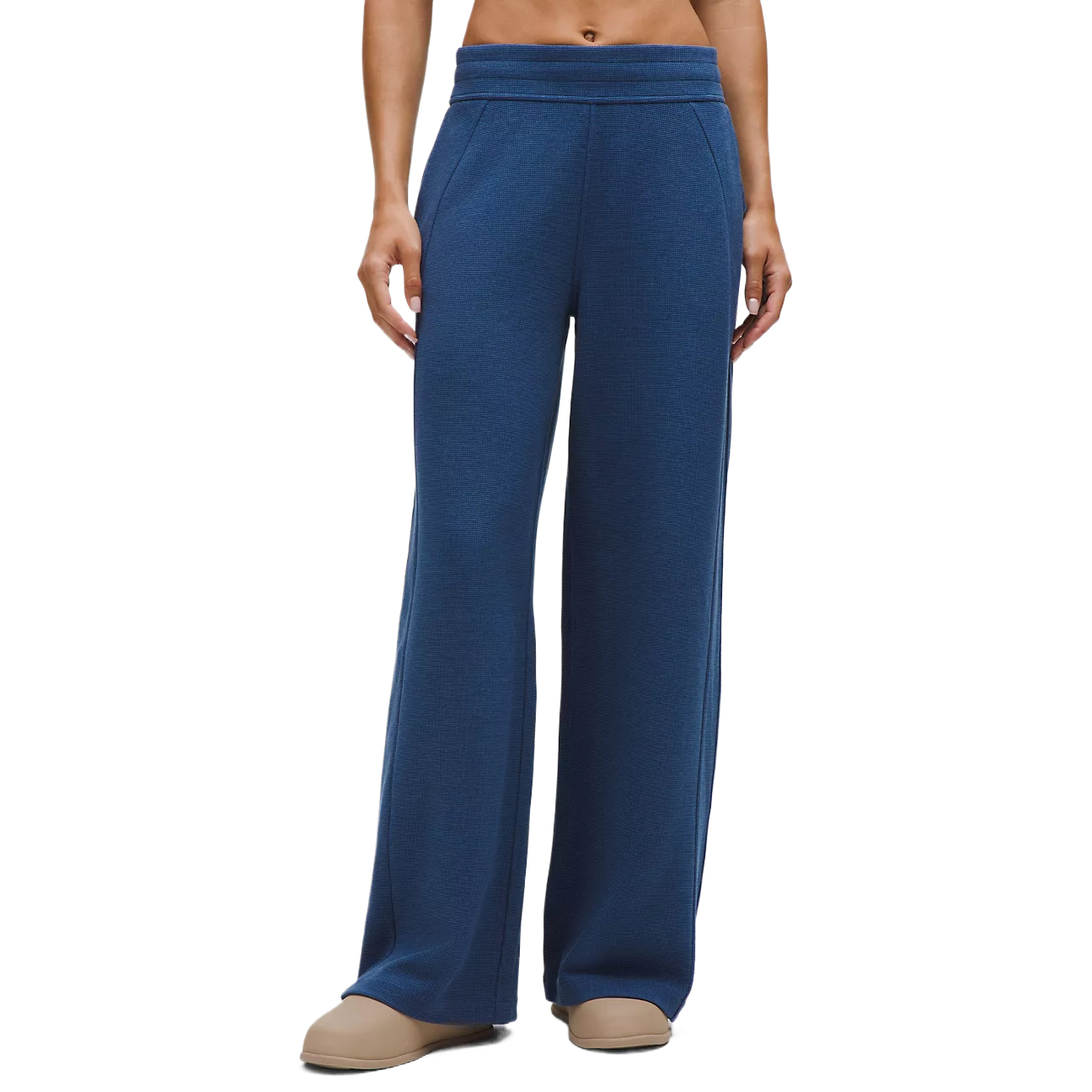 Cheap (W) Lululemon Scuba 华夫针织棉混纺休闲舒适运动裤。 LW5HFQS