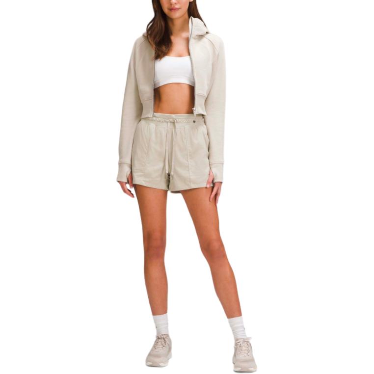 Shop (W) Lululemon Scuba连帽短款拉链运动休闲外套夹克女款户外穿搭。 LW3GEOS