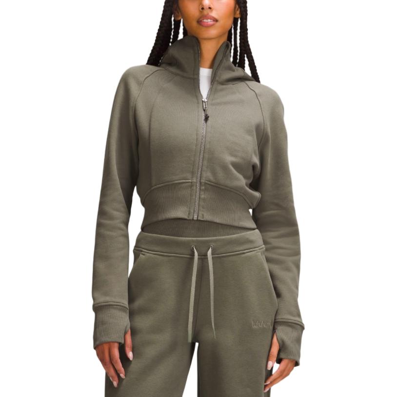 Cheap (W) Lululemon Scuba连帽短款拉链运动休闲外套夹克女款户外穿搭。 LW3GEOS