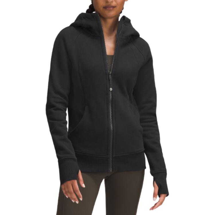 (Women) Lululemon Scuba Full-Zip Hoodie for Women - Black LW4AWMF