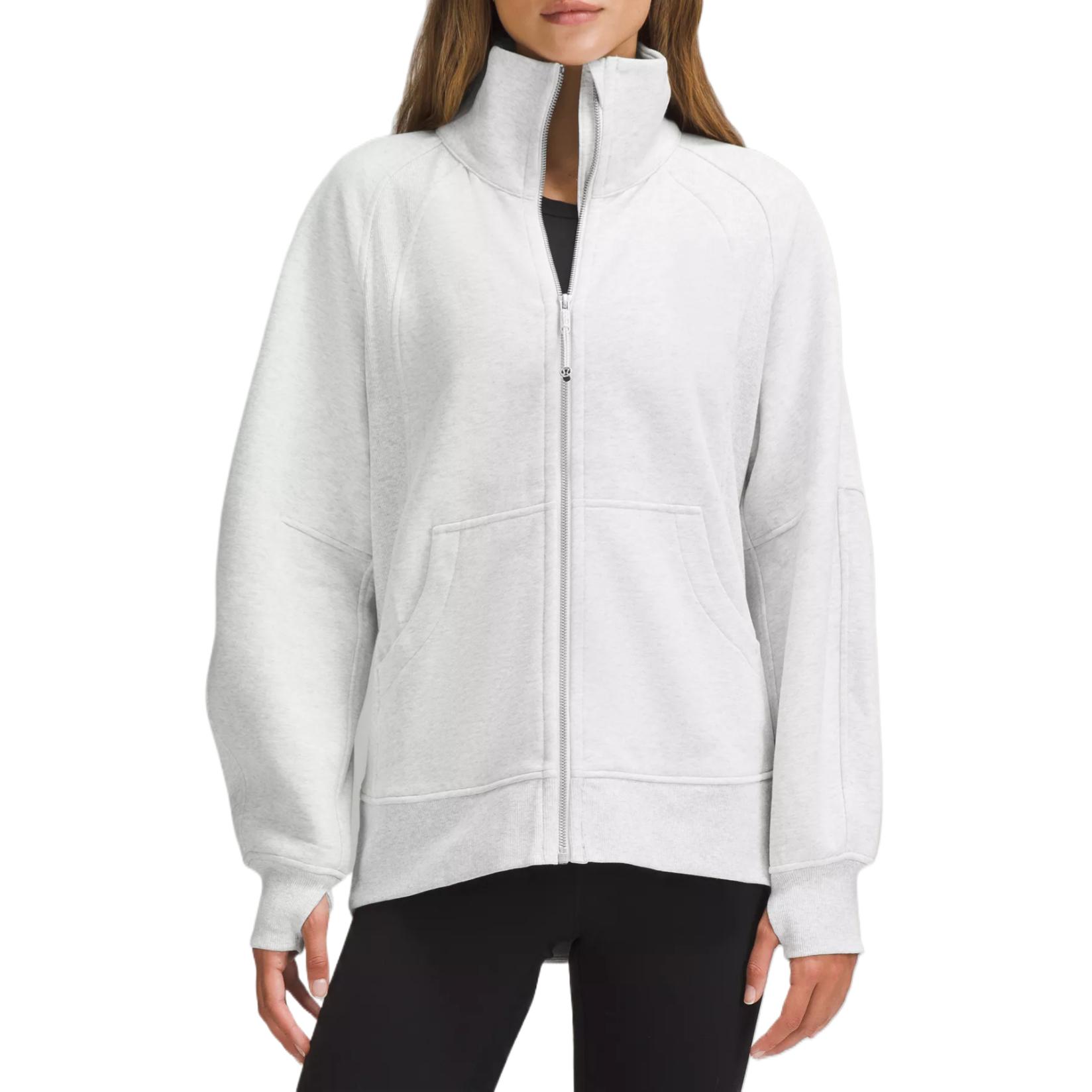 (Women) Lululemon Scuba Funnel-Neck Full Zip Jacket Light Heather Grey LW3IJ3S 圖 2