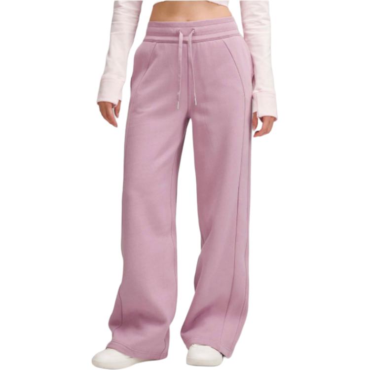(Women) Lululemon Scuba FW24  Solid Color Mid-Rise Loose Fit Wide-Leg Pants. LW5GWMA