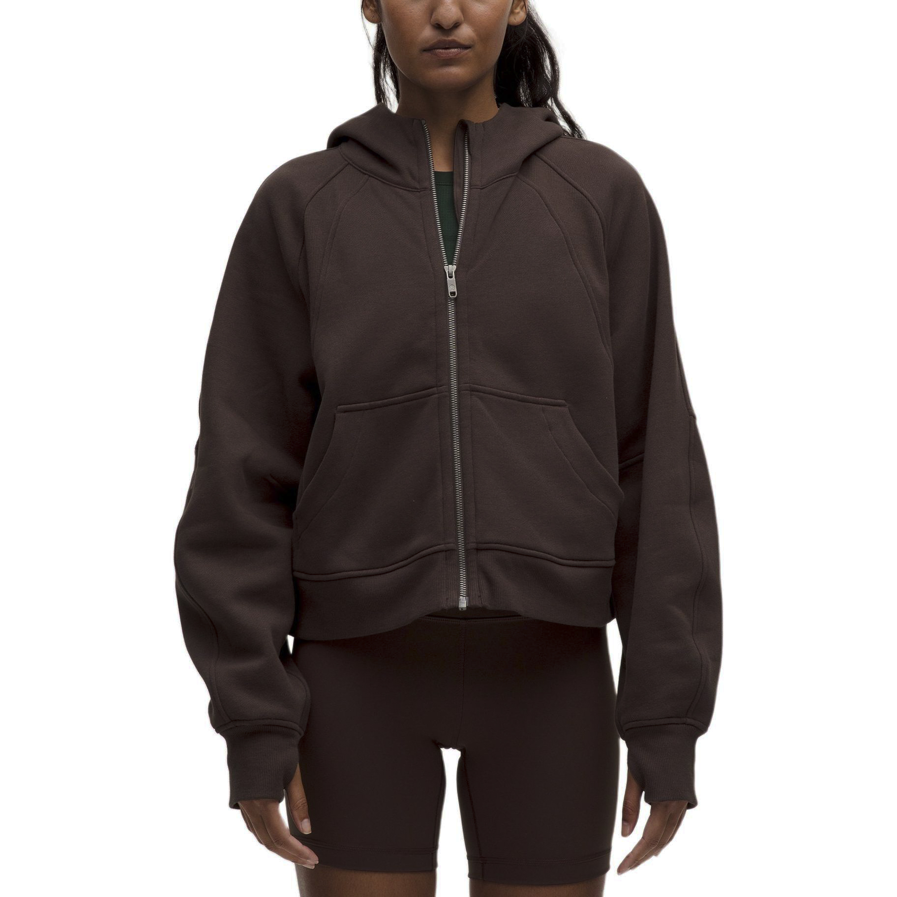 Details for (W) Lululemon Scuba Hoodie Chaqueta Corta Casual Cálida y Suave en Color Liso. LW3HTLS