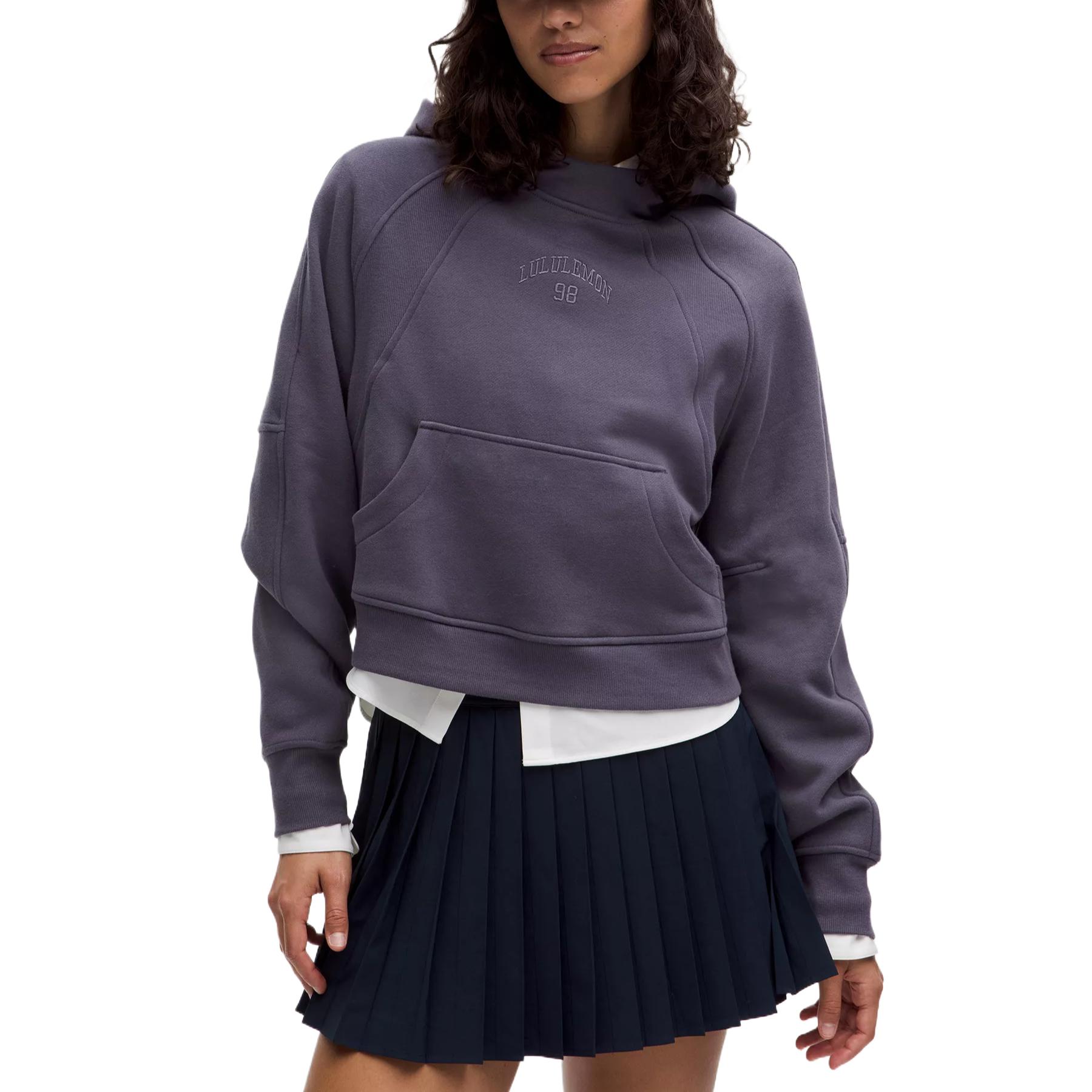 Order (W) Lululemon连帽印花休闲舒适短款套头衫。 LW3IBPS