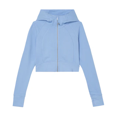 (Women) Lululemon Scuba Hoodie Solid Color Zip-Up Cropped Jacket for Women LW3HMAS