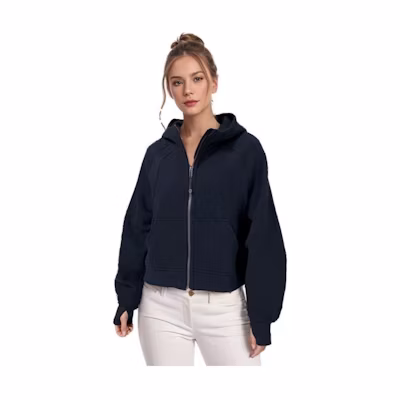 (Women) Lululemon Scuba Hoodie Zip-Up: Breathable & Warm Cropped Jacket LW3EOZS