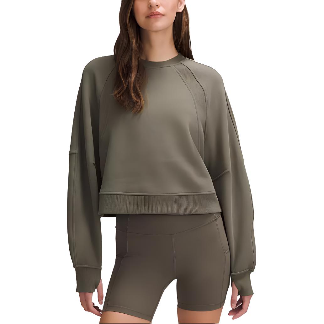 (Women) Lululemon Scuba Oversized Cropped Pullover Sweatshirt for Women - Casual & Soft LW3HX5S