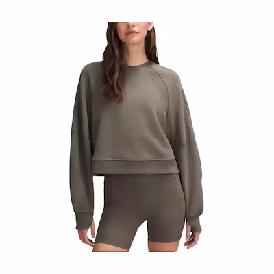 (Women) Lululemon Scuba Oversized Cropped Pullover Sweatshirt for Women - Casual & Soft LW3HX5S