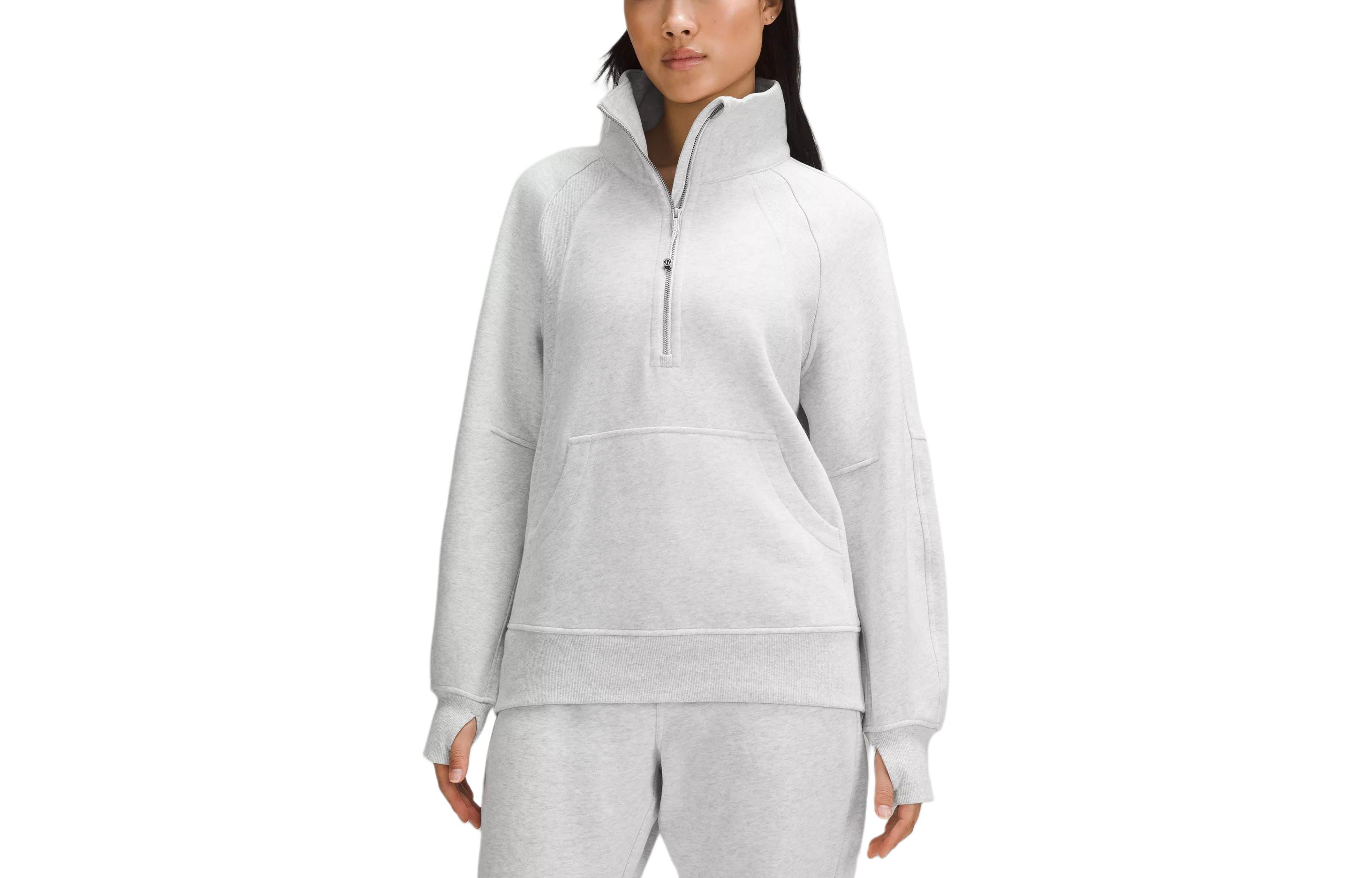 Shop (W) Lululemon Scuba Sudadera Oversize Media Cremallera Mujer Gris Claro. LW3HZ4S