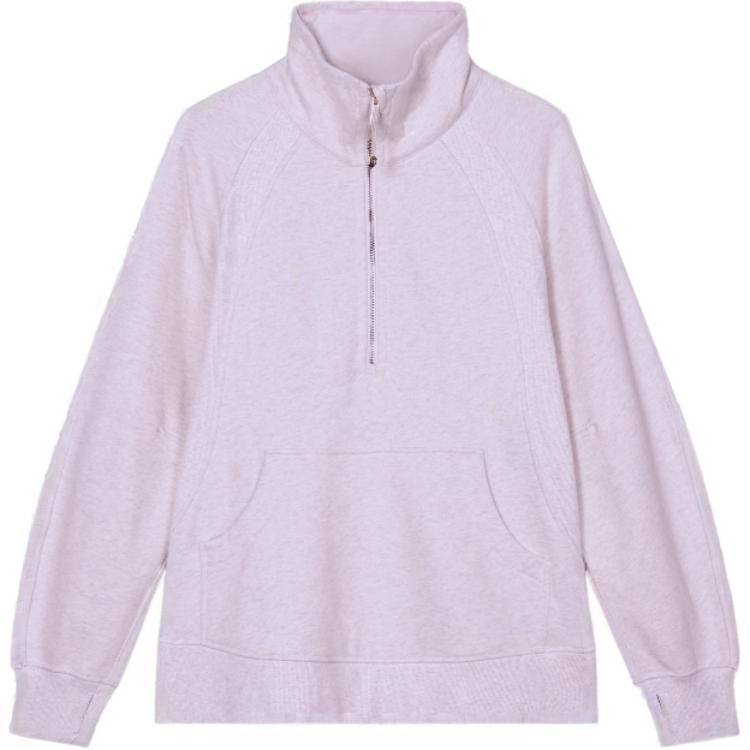 Sizing (W) Lululemon Scuba Sudadera Oversize Media Cremallera Mujer Gris Claro. LW3HZ4S