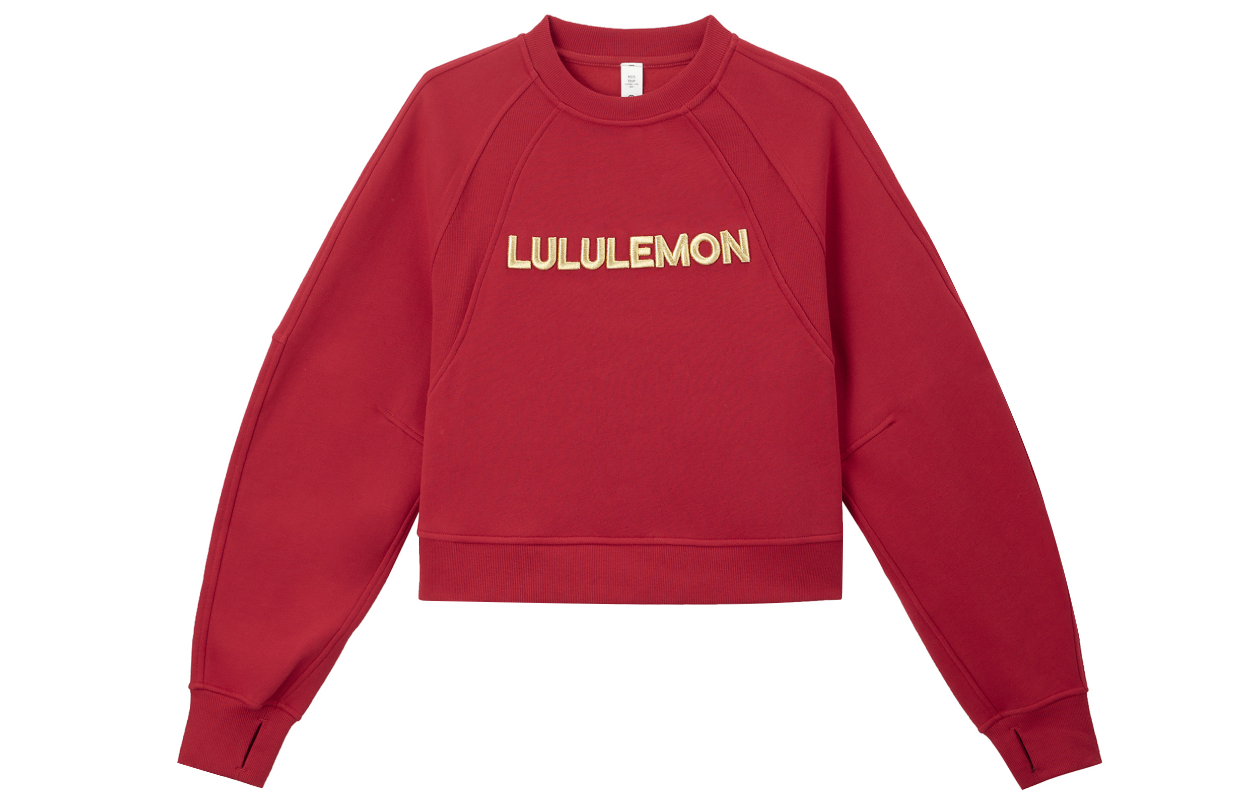 (Women) Lululemon Scuba Series Lunar New Year Snake Red Loose Fit Crop Hoodie LW3IXMS