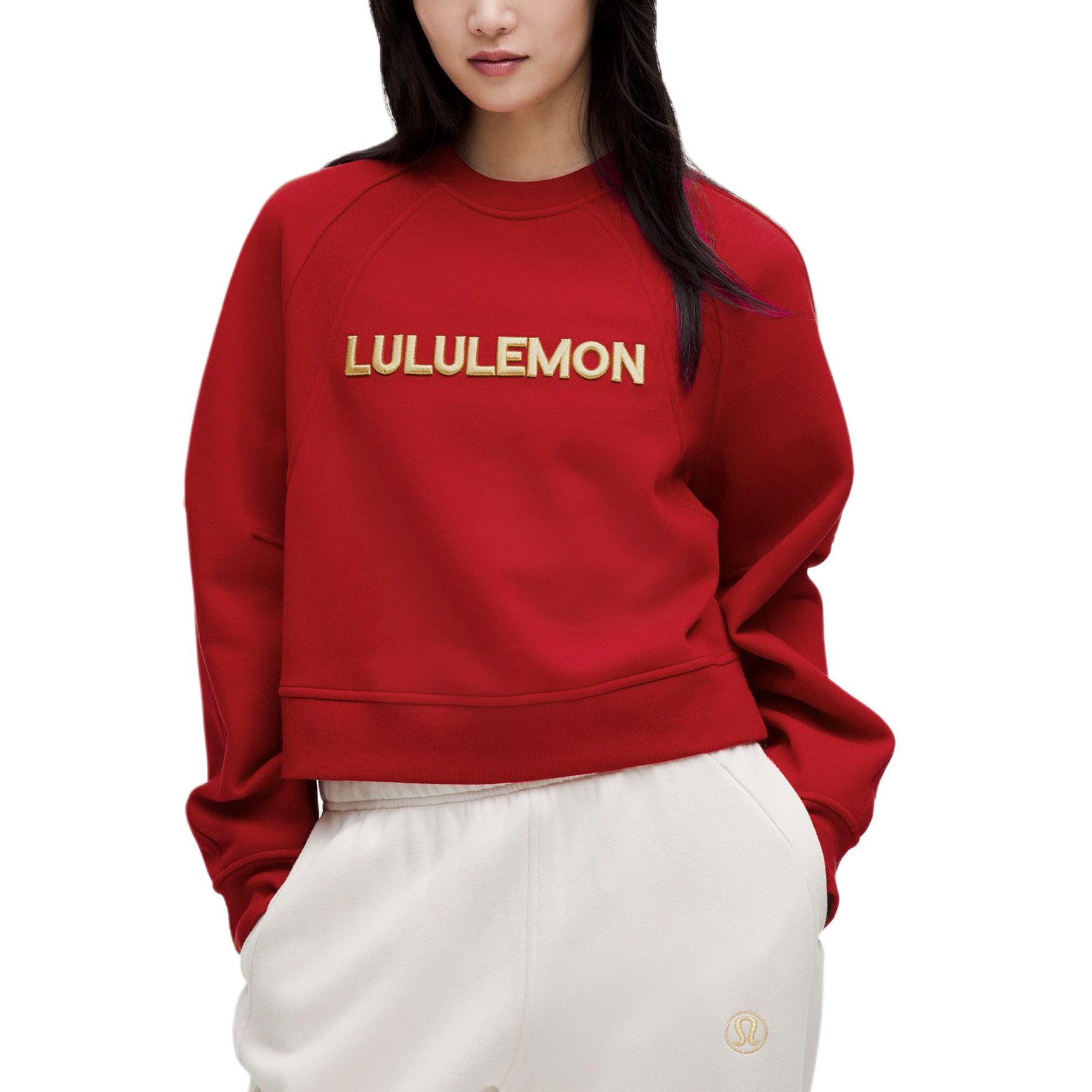 (Women) Lululemon Scuba Series Lunar New Year Snake Red Loose Fit Crop Hoodie LW3IXMS 圖 4